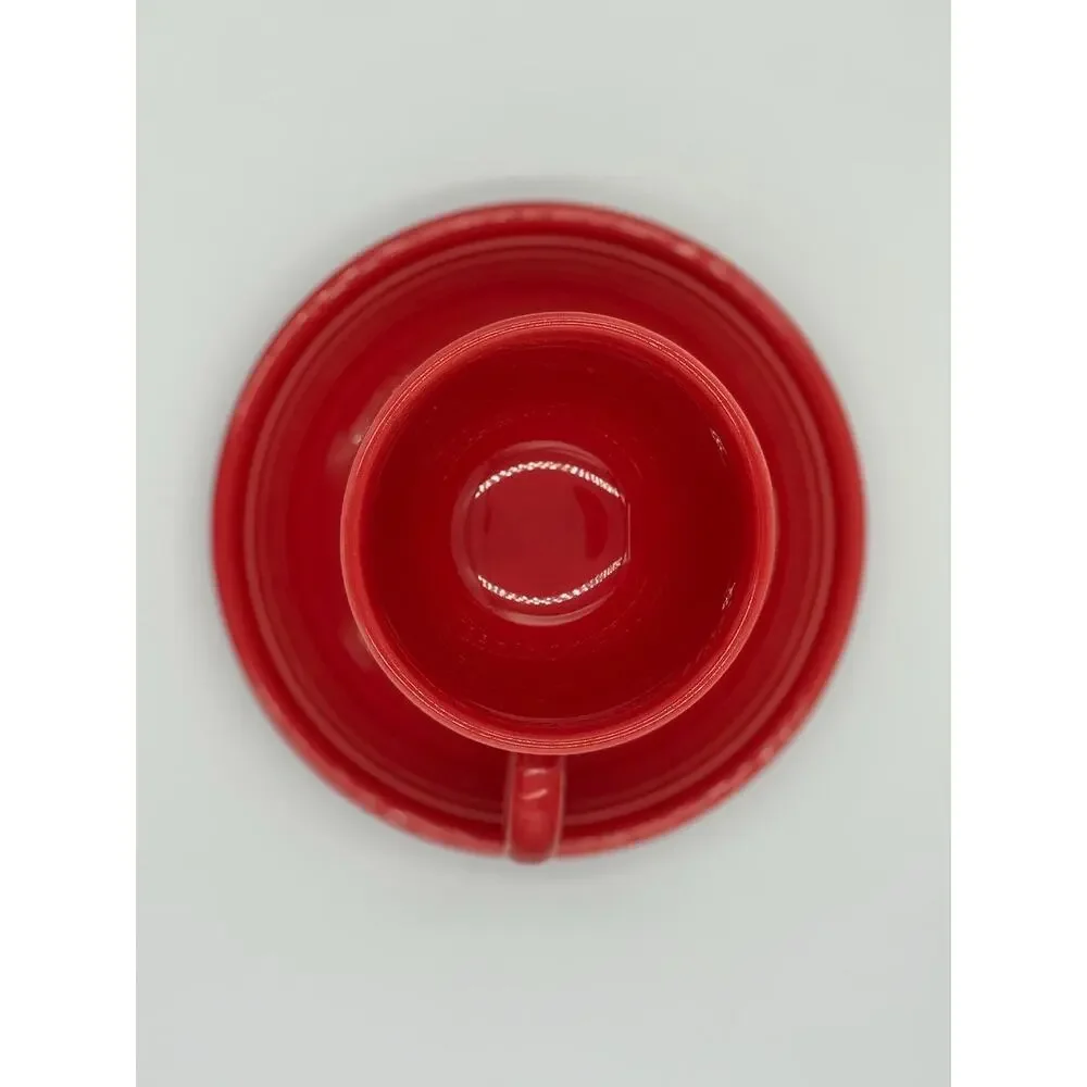 Fiesta by Homer Laughlin Teacup and Saucer Set - Scarlet Red